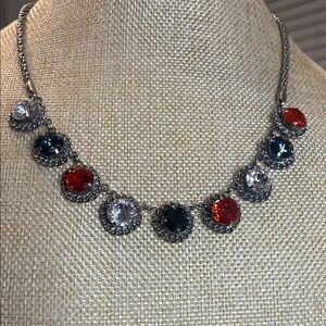 Sorrelli Silvertone crystal, orange and blue swarovski crystals in silver tones